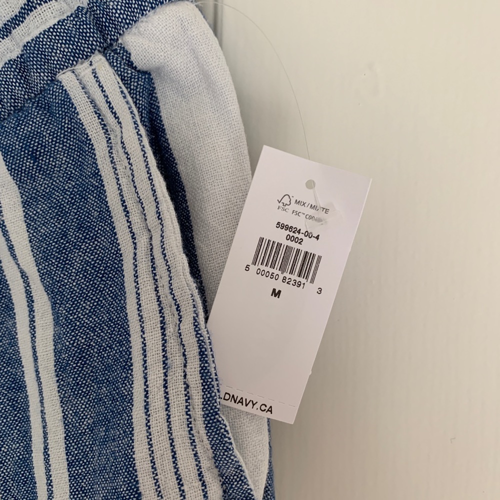 Mid-rise wide leg striped pull on pant - Picture 2 of 4